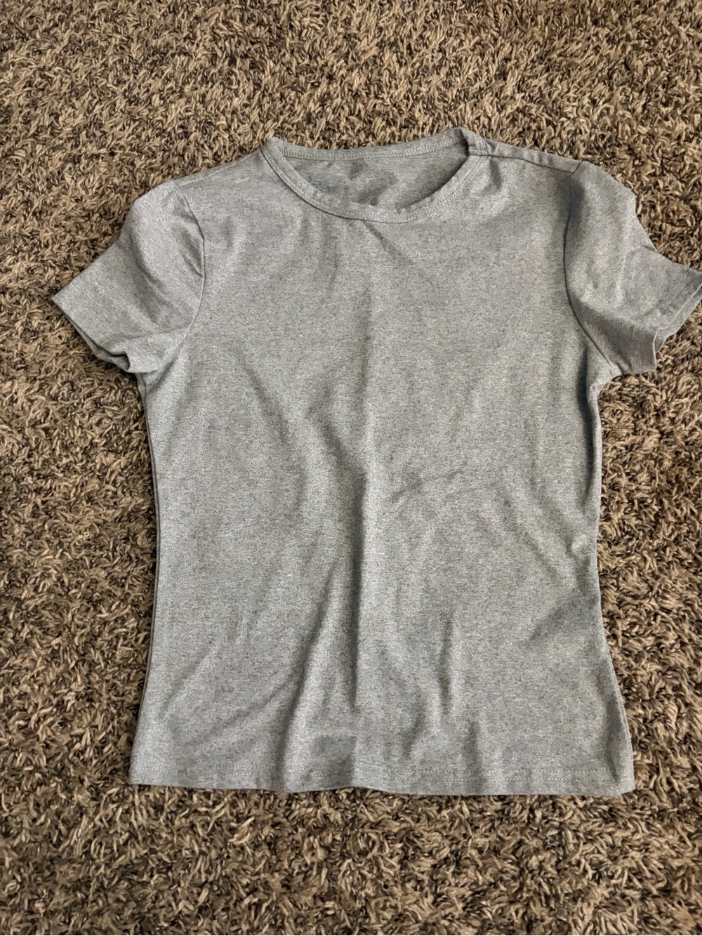 Classic Women's Crew Neck Short Sleeve Top - Gray